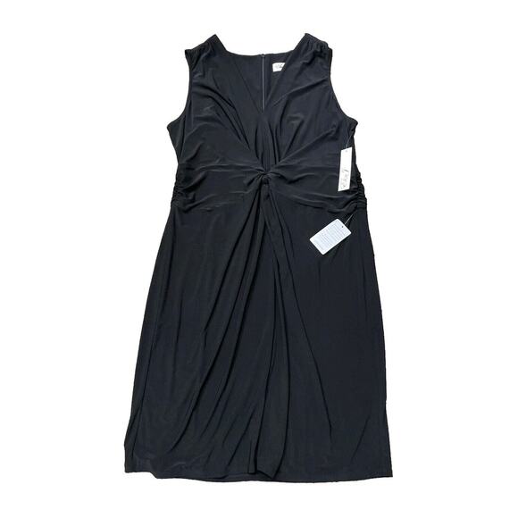 NWT Eliza J Dress Womens Size 20‎ Wide Black Sleeveless Jersey Knit Front Twist - Picture 1 of 15